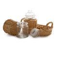 Wicker wrapped Glass Jars With Basket